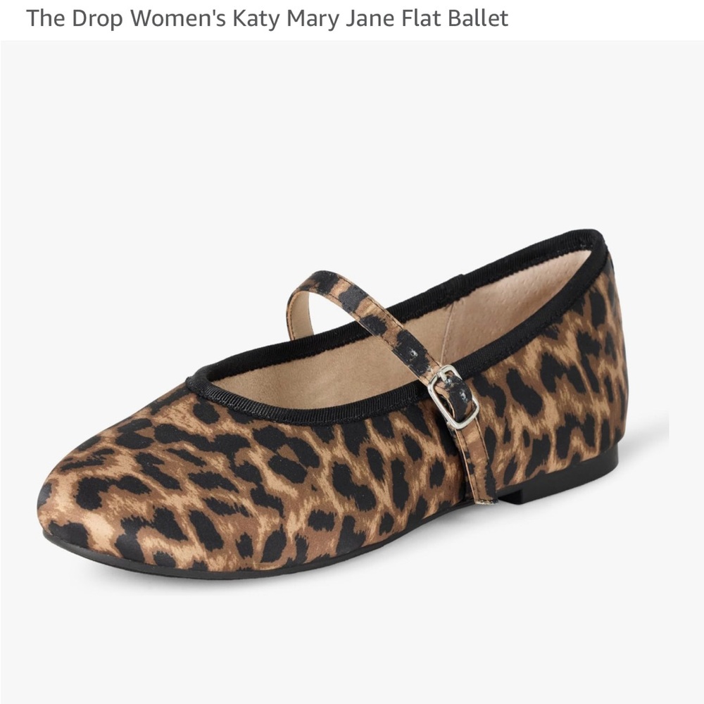 Satin Leopard Mary Jane Flats